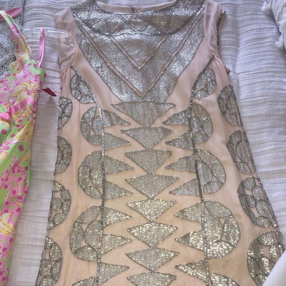 Beautiful blush Hoss sequin dress